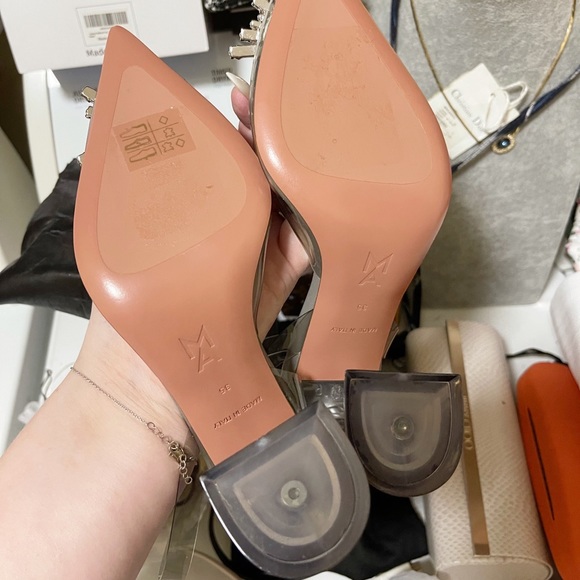 Authentic Amina Muadi Rare 95mm Glass Begum Slingback Heels - Picture 11 of 12